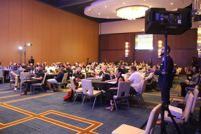 Ryan Groth recording STG podcast on contractor sales training